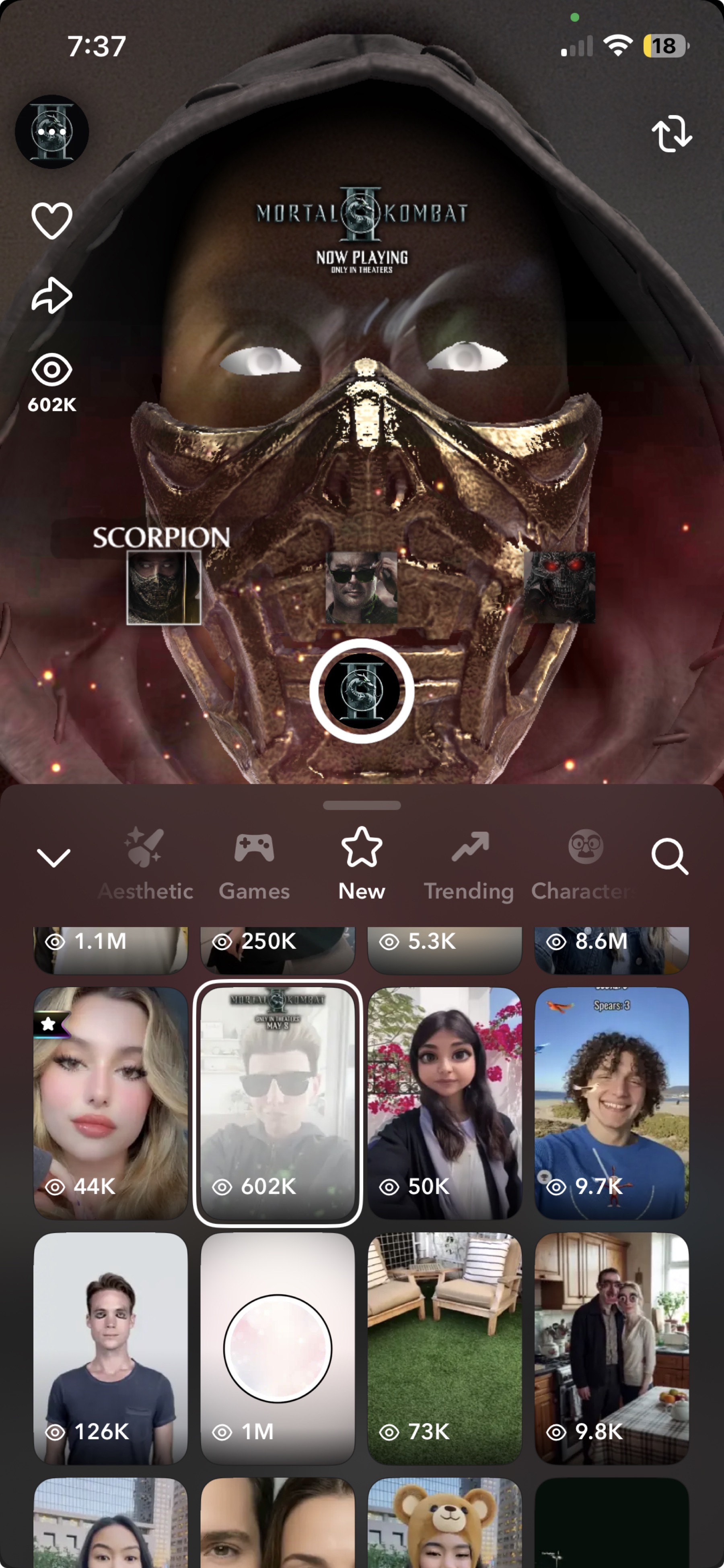 Snapchat lens explorer